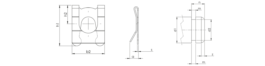 technische Zeichnung SL‐Sicherungen für Bolzen und Wellen